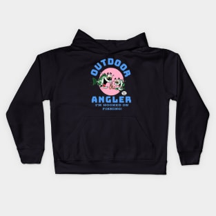 Outdoor Angler I'm hooked on Fishing! by Fritts Cartoons Kids Hoodie